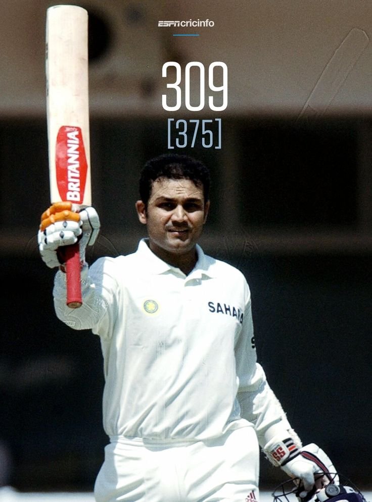 Virender Sehwag Celebrating triple century
